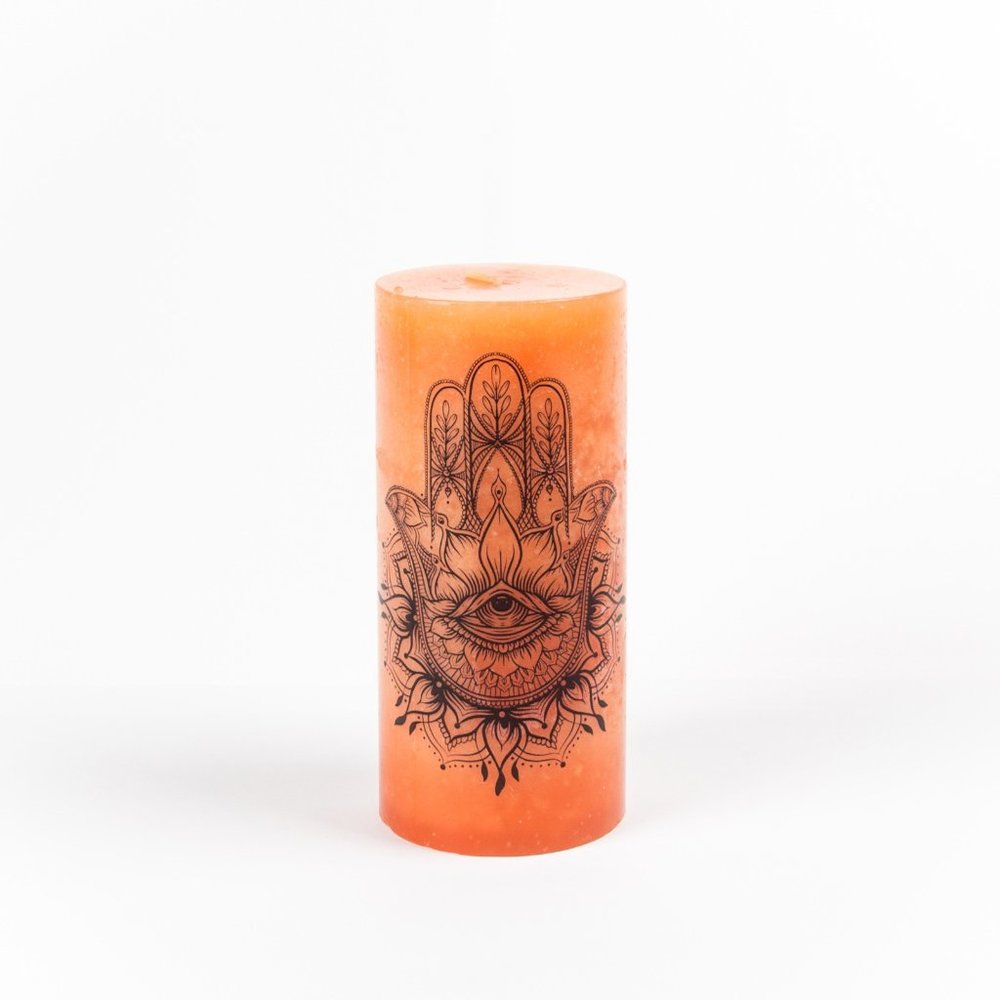 Hamza Custom Printed Scented Pillar Candle 3x6"